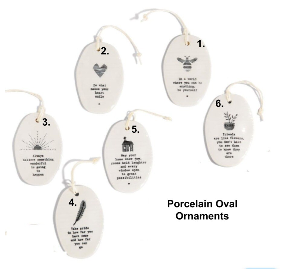 Porcelain Oval Tags 1-6